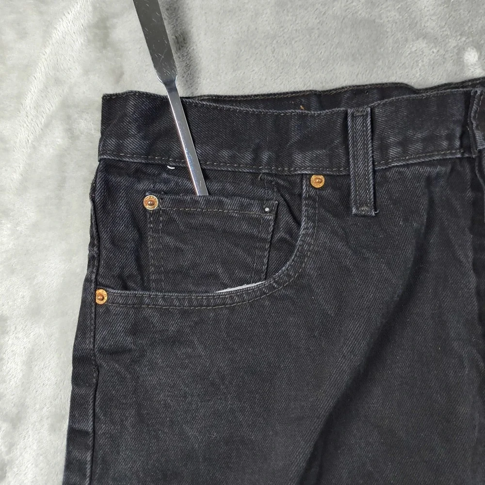 Levis 501 Jeans Mens 40x30 Black Button Fly Straight Leg Denim Skater